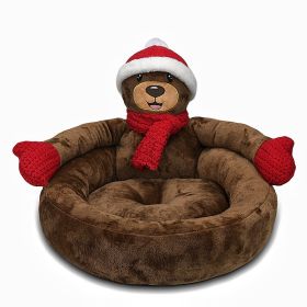 Kennel Winter Warm Three-dimensional Cartoon (Option: Dark Brown Bear-Medium 50cm)