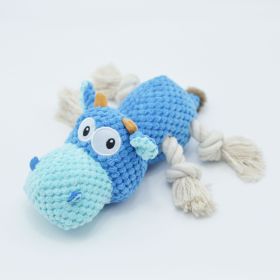 Cow Cloth Velvet Dog Toy Creaking Sound Pet Products (Option: Blue Cow-24x20cm)