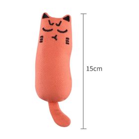 Cat Toys Cute Thumb Toy Claw Grinding Bite Resistant Teasing Cat Small Pillow Pet Relaxation Toys (Color: Orange G246C)