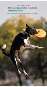 Bite-resistant Frisbee dog training Frisbee pet toy EVA floating interactive toy (Color: Yellow large (235mm))