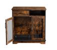 Dog crates;  indoor pet crate end tables;  decorative wooden kennels with removable trays.