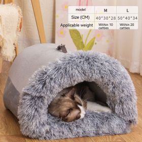 Splicing Portable Pet Bed Portable Warm (Option: Splicing Portable Gray-L)