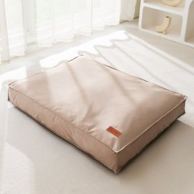 Pet Cat And Dog Waterproof Removable Washable Mattress (Option: Kaki Brown-L)