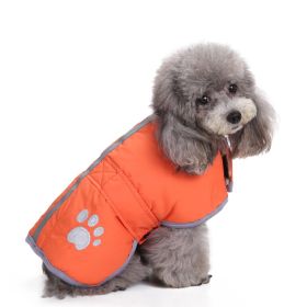 Reflective Dog Cotton Clothes Winter (Option: Orange Two Sides-4XL)