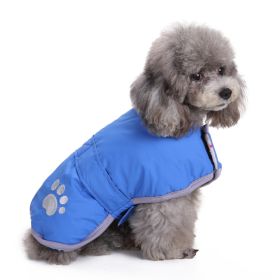 Reflective Dog Cotton Clothes Winter (Option: DZ149 Blue Wear On Both Sides-4XL)