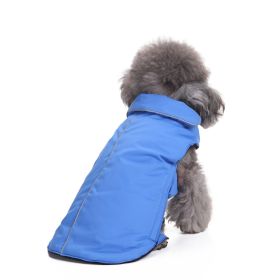 Reflective Dog Cotton Clothes Winter (Option: DZ154 Blue-4XL)