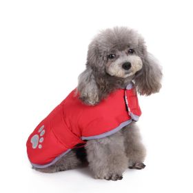 Reflective Dog Cotton Clothes Winter (Option: DZ148 Red Two Sided Wear-4XL)