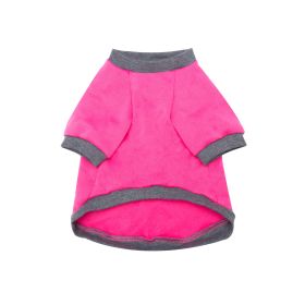 Pet Clothes Fleece-lined Thickened Solid Color Hoodie (Option: Gray Pink-XS)