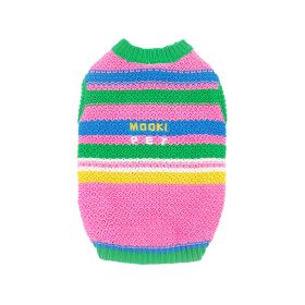 Dog Clothes Vest Small And Medium Size Clothing (Option: Pink And Green-L)