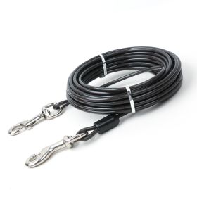 Double Hook Wire Rope Dog Leash (Option: Black Double Zinc Alloy-5mm, 3 M)