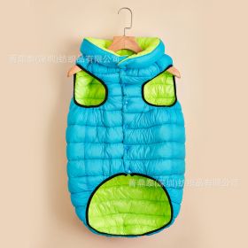 Winter Warm Down Cotton Dog Clothes (Option: Sky Blue Green-XXL)