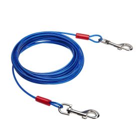 Double Hook Wire Rope Dog Leash (Option: Blue Double Zinc Alloy-5mm, 6 M)